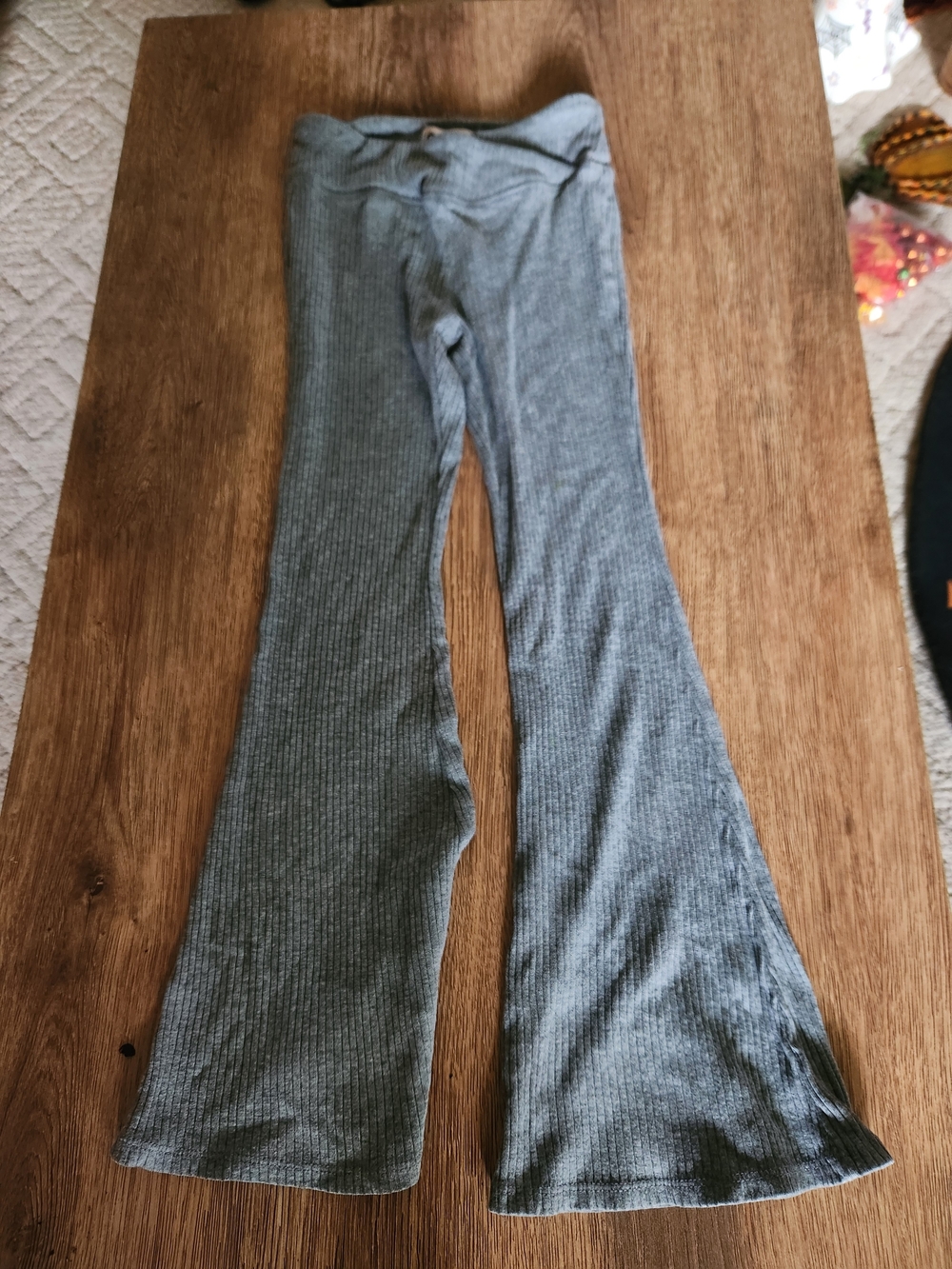 Kids Gray Ribbed Flare Jeans